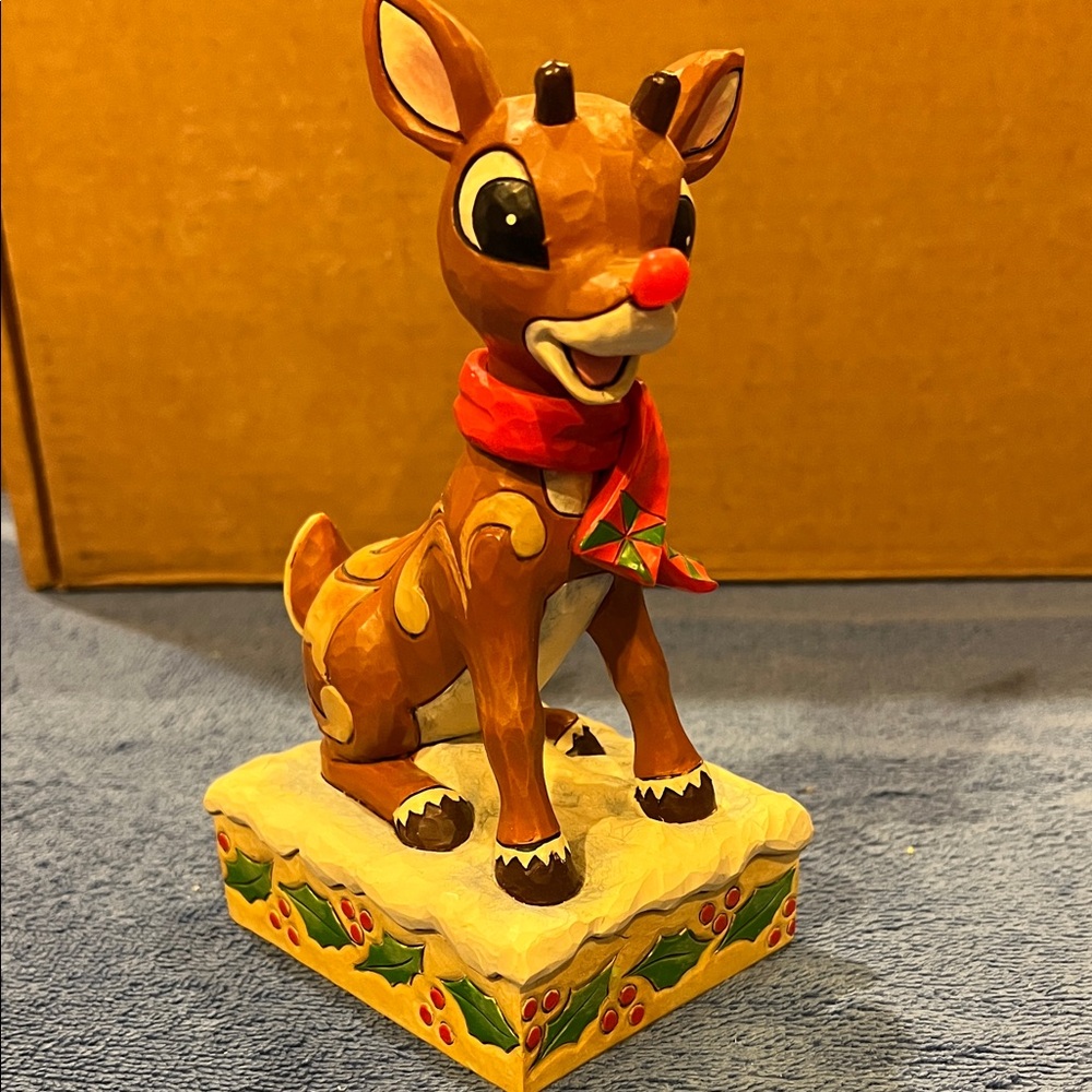 Jim Shore Rudolph Figurine with Light Up Nose